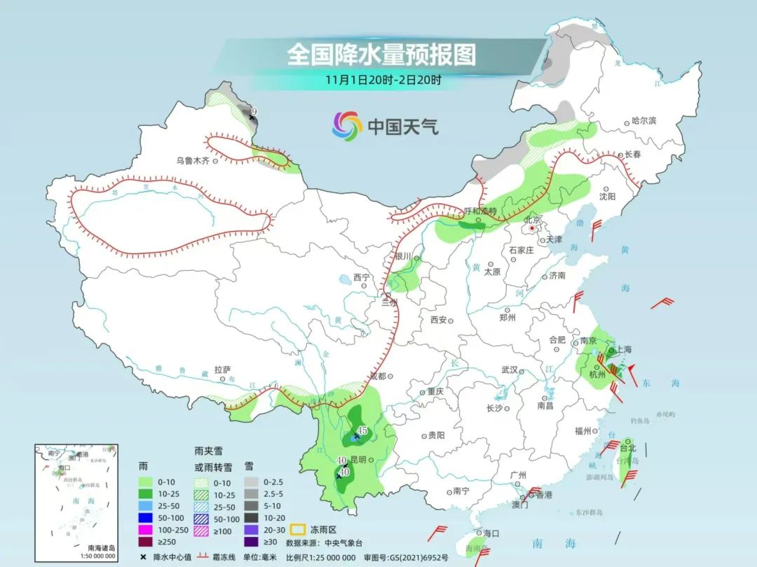 中国地图400mm降水量线图片